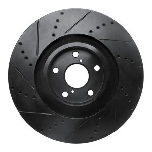 Lexus GS350 Brake Rotor (1) - Right Front - R1 Concepts - Drilled & Slotted - Black - `09-`11